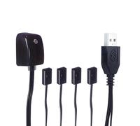 SUA - Ripetitore a infrarossi per telecomando TV, con porta USB e ricevitore per decoder via cavo/STB/amplificatore, ripetitore IR esteso - SUA (controllo 4 dispositivi)