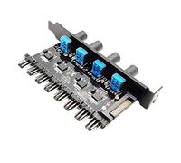 Suammiitstrieadea 12V Computer PC Case Ventola di Raffreddamento Hub Regolatore 4Pin 3Pin Velocità Controller 6, Set F, 3.9x2x1.2 Pollici Pacchetto