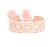 Suammiitstrieadea Braccialetti in corda regolabile con nappe tessute per dichiarazione di moda chic blocco manuale bordo poliestere braccialetto intrecciato a mano felicità kaki, Light-dream