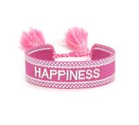 Suammiitstrieadea Braccialetti in corda regolabile con nappe tessute per dichiarazione di moda chic blocco manuale bordo poliestere braccialetto intrecciato a mano felicità kaki, Shiny pink hose