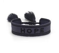 Suammiitstrieadea Braccialetti in corda regolabile con nappe tessute per dichiarazione di moda chic blocco manuale bordo poliestere braccialetto intrecciato a mano felicità kaki, Dark Blue - hose