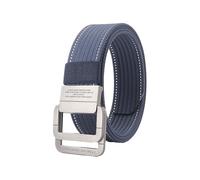 Suammiitstrieadea Cintura regolabile con doppio anello a D per uomo e donna, robusta e alla moda e facile da regolare. Cintura in tela rossa, Blu e Bianco Jumpe, 120 cm