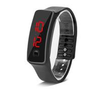 Suammiitstrieadea Comodo orologio elettronico con cinturino con fissaggio stabile e indeformabile squisito schermo artigianale orologio elettronico in silicone nero, bianco, as description