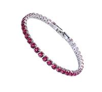 Suammiitstrieadea Eccellente braccialetto tennis con zirconi cubici per donne e uomini in rame ghiacciato catena braccialetto di nozze squisito lavoro a mano platino rosa rosso 17