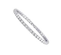 Suammiitstrieadea Eccellente braccialetto tennis con zirconi cubici per donne e uomini in rame ghiacciato catena braccialetto di nozze squisito lavorato a mano platino bianco 17 cm