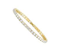Suammiitstrieadea Eccellente braccialetto tennis con zirconia cubica per donne e uomini in rame ghiacciato catena braccialetto di nozze squisito lavoro a mano KC oro bianco 19 cm