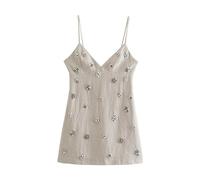 Suammiitstrieadea Vestito aderente prendisole con scollo a V abito da donna per luna di miele da viaggio XS beige, Beige, S, 40