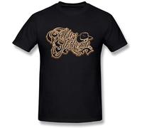SUAN MEI ROU 100% Cotton Men's Alan Jackson Country Music Logo T-Shirt Simple Style Black XXL