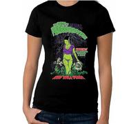 SUAN MEI ROU Bride of Frankenstein Who Will Dare Women's T-Shirt - Halloween Horror Film Black 3XL
