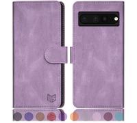 SUANPOT Cover per Google Pixel 7 Pro 5G Blocco RFID Portafoglio Slot CarteSupporto Cellulare Magnetica custodia Pelle Sintetica Cover per Pixel 7 Pro Viola