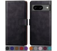 SUANPOT Cover per Google Pixel 8 5G Blocco RFID Portafoglio Slot CarteSupporto Cellulare Magnetica custodia Pelle Sintetica Cover per Pixel 8 Nero