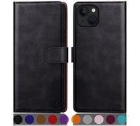 SUANPOT Cover per iPhone 14 Plus 6.7" Blocco RFID Portafoglio Slot CarteSupporto Cellulare Magnetica custodia Pelle Sintetica Cover per apple 14 Plus Nero