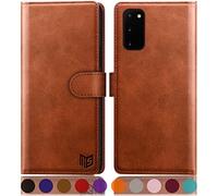 SUANPOT Cover per Samsung Galaxy S20 Blocco RFID Portafoglio Slot CarteSupporto Cellulare Magnetica custodia Pelle Sintetica Cover per Samsung S20 Marrone Chiaro