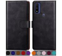 SUANPOT Custodia a portafoglio con blocco RFID per Motorola Moto G Pure 2021, colore: Nero