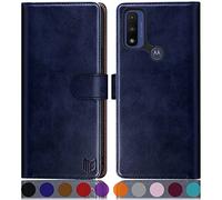 SUANPOT Custodia a portafoglio con blocco RFID per (Motorola Moto G Pure 2021/Power 2022 5G, blu