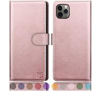 SUANPOT - Custodia a portafoglio per iPhone 11 Pro Max (oro rosa, progettata per iPhone 11 Pro Max 6,5 cm)