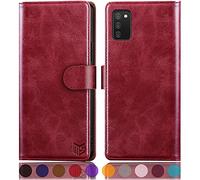 SUANPOT - Custodia a portafoglio per Samsung Galaxy A02S, colore: bordeaux