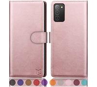 SUANPOT Custodia a portafoglio per Samsung Galaxy A03S 【Blocco RFID】 Porta carte di credito, Flip Folio Book PU Custodia in pelle antiurto Cover donna uomo per Samsung A03S custodia (oro rosa)