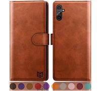 SUANPOT Custodia a portafoglio per Samsung Galaxy A13 5G RFID (marrone chiaro)