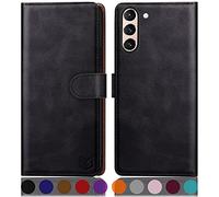 SUANPOT Custodia a portafoglio per Samsung Galaxy S21 FE con blocco RFID, porta carte di credito, custodia in pelle PU a libro per donne e uomini per Samsung S21 FE 5G custodia a portafoglio (nero)