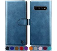SUANPOT Custodia a portafoglio per Samsung S10, colore: azzurro