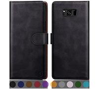 SUANPOT - Custodia a portafoglio per Samsung S8, colore: Nero