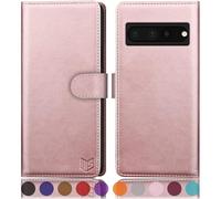 SUANPOT Custodia per Google Pixel 7 Pro Cover Portafoglio [Blocco RFID] [Shell TPU] in Pelle Sintetica Tasca Carte Antiurto Protettiva di Con Slot per Schede di per Pixel7 Pro case Rosa