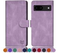 SUANPOT Custodia per Google Pixel 8A Cover Portafoglio [Blocco RFID] [Shell TPU] in Pelle Sintetica Tasca Carte Antiurto Protettiva di Con Slot per Schede di per Pixel 8A case Viola Lilla