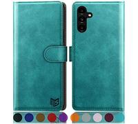 SUANPOT Custodia per Samsung A54 5G Cover Portafoglio [Blocco RFID] [Shell TPU] in Pelle Sintetica Tasca Carte Antiurto Protettiva di Con Slot per Schede di per A54 case Blu verde