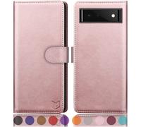 SUANPOT for Google Pixel 6A(Non Pixel 6/6Pro) Wallet case ?RFID Blocking? Credit Card Holder Flip Folio Book PU Leather Phone case Shockproof Cover W