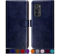 SUANPOT for PU Motorola Edge 2022 5G Custodia a borsellino Blu