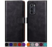 SUANPOT for PU Motorola Edge 2022 5G Custodia a borsellino Nero