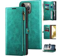 SUANPOT per LL iPhone 14 Pro Custodia a portafoglio (Blu Verde)