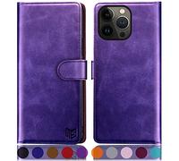 SUANPOT per PU iPhone 14 Pro Custodia a portafoglio (Viola)