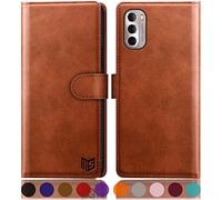 SUANPOT per PU Moto G 5G Custodia Portafoglio (Marrone Chiaro)