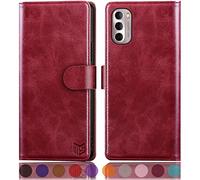 SUANPOT per PU Moto G 5G Custodia Portafoglio (Rosso)