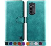 SUANPOT per PU Motorola Edge 2022 5G Custodia a portafoglio Blu Verde