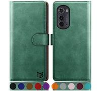 SUANPOT per PU Motorola Edge 2022 5G Custodia a portafoglio Verde mare
