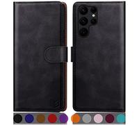 SUANPOT per PU Samsung Galaxy S23 Ultra Custodia a portafoglio Nero
