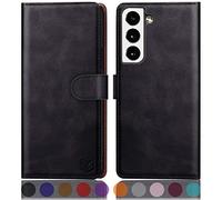 SUANPOT per Samsung Galaxy S22 con blocco RFID Custodia a portafoglio in pelle porta carte di credito, Flip Folio Book Phone case antiurto Donne Uomini per Samsung S22 caso Portafoglio Nero