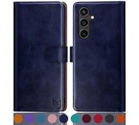 SUANPOT progettazione per Samsung Galaxy A16 5G Sintetica Cover Blocco RFID Portafoglio Slot CarteSupporto Cellulare Magnetica custodia Pelle per Samsung A16 Blu