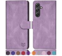 SUANPOT progettazione per Samsung Galaxy A16 5G Sintetica Cover Blocco RFID Portafoglio Slot CarteSupporto Cellulare Magnetica custodia Pelle per Samsung A16 Viola Lilla