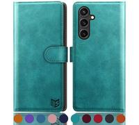 SUANPOT progettazione per Samsung Galaxy A16 5G Sintetica Cover Blocco RFID Portafoglio Slot CarteSupporto Cellulare Magnetica custodia Pelle per Samsung A16 Blu verde