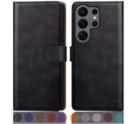 SUANPOT progettazione per Samsung Galaxy S26 Ultra Blocco RFID Portafoglio Slot CarteSupporto Cellulare Magnetica custodia Pelle Sintetica Cover per Samsung S26 Ultra Nero