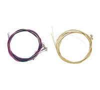 SuanQ 1 set di corde colorate per chitarra acustica e 6 pezzi E, A, D, G, B, E in acciaio placcato