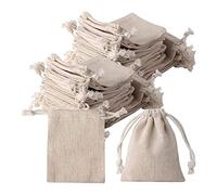 SuanQ 20 Pezzi Piccoli Sacchetti di Tela Coulisse, 3X4 Pollici Piccoli Sacchetti di Tela Coulisse, Riutilizzabili per Riporre Bustine di tè