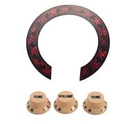 SuanQ Manopole di controllo per chitarra Stratocaster con 1 volume e 2 toni, colore blu scuro color crema e 1 rosetta adesiva per buca
