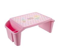 Suanzua Vassoio da Scrivania per Bambini, Vassoio Portatile da Scrivania In Plastica per Bambini, per Letto, Aula, Computer Portatile, Auto, Attività, Sala da Pranzo, Pavimento, Rosa
