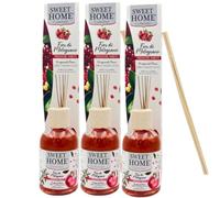 Suarez Sweet Home Collection Profumatore Ambiente Bastancini Con Olio Essenziale Profumato Floreale e Frutatto Diffusore Per La Casa 100 Ml (Fior Di Melograno, 3 Unità)