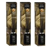 Suarez Sweet Home Collection Profumatore Ambiente Bastancini Con Olio Essenziale Profumato Floreale e Frutatto Diffusore Per La Casa 100 Ml (Oud Noir, 3 Unità)